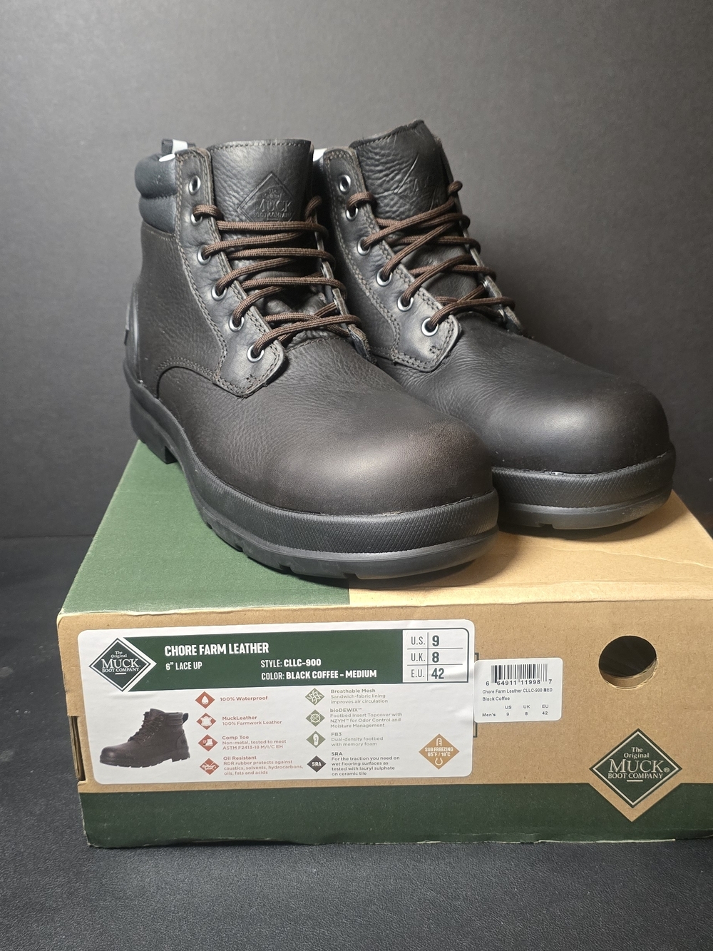 The Muck Company Men’s Chore Farm Composite Toe Leather Work Boots